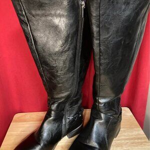 Leslie Extra Wide Calf Distressed Faux Leather Boots Size 7 1/2W
